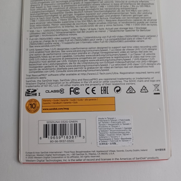 SanDisk 32GB NEW Ultra Class 10 SDHC UHS-I Memory Card -Speeds Up to 120MB/s - Picture 7 of 8